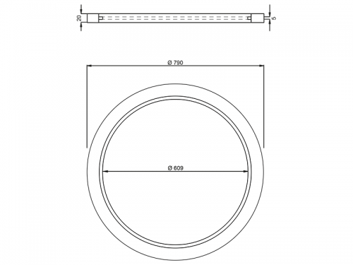 STABIFLEX Ausgleichsring Kunststoff DN 600 Zeichnung/Masse